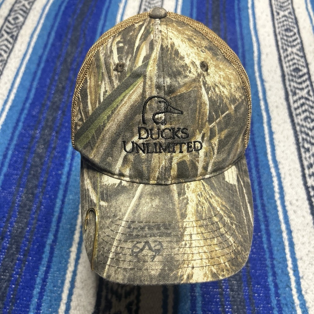 Ducks Unlimited Realtree Shadow Grass Camo Adjustable Strapback Cap Hat Hunting